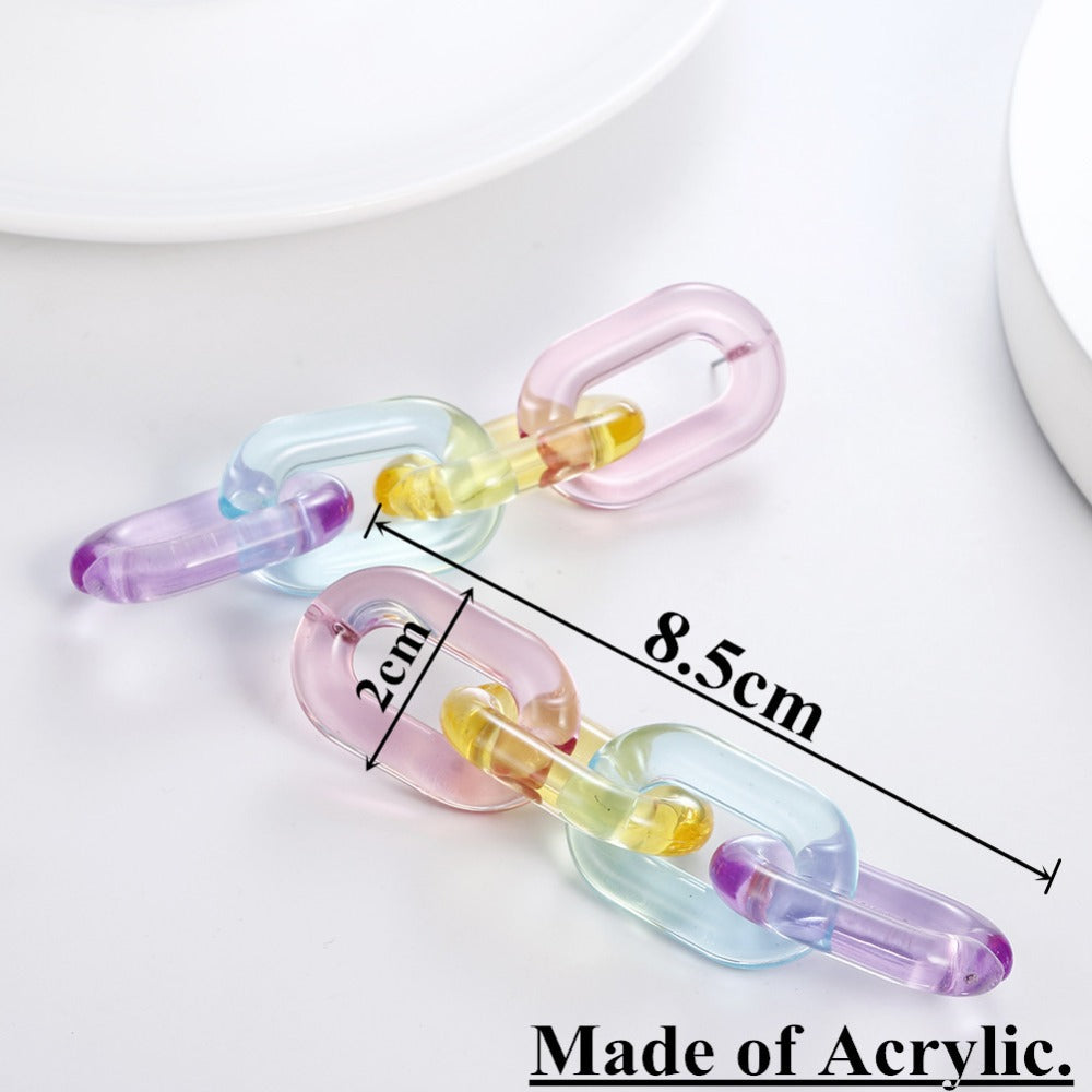 Wholesale Colorful Transparent Jelly Chain Acrylic Earrings